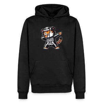 Halloween Skelett Niedlicher Tiger Männer Frauen - Männer Premium Bio Hoodie - Schwarz - Vorne - Nico (187cm)