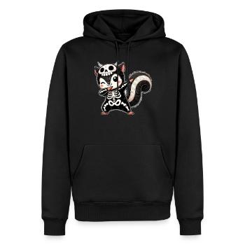 Halloween Skeleton Cute Squirrel Men - Men’s Premium Organic Hoodie - black - Front - Nico (187cm)