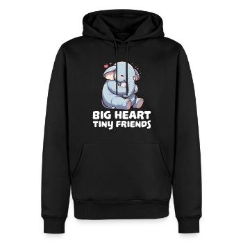 Big heart tiny friends - Männer Premium Bio Hoodie - Schwarz - Vorne - Nico (187cm)