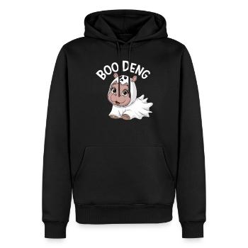Boo Deng Drôle Halloween Costume Hippopotame - Sweat à capuche Premium bio Homme - noir - Devant - Nico (187cm)
