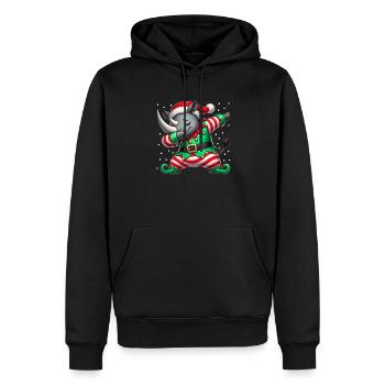 Noël Rhinocéros Elfe Drôle Rhinocéros Rhinocéros - Sweat à capuche Premium bio Homme - noir - Devant - Nico (187cm)