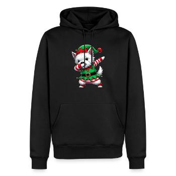 Christmas Westi Elf Funny West Highland Terrier - Men’s Premium Organic Hoodie - black - Front - Nico (187cm)