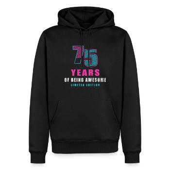 75 Years Of Being Awesome 75 Years - Men’s Premium Organic Hoodie - black - Front - Nico (187cm)