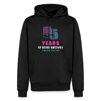 55 Years Of Being Awesome - Men’s Premium Organic Hoodie - black - Front - Nico (187cm)