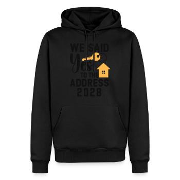 We Said Yes to the Address 2028 - Männer Premium Bio Hoodie - Schwarz - Vorne - Nico (187cm)
