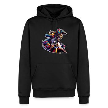 Motocross Femmes Filles Fille - Sweat à capuche Premium bio Homme - noir - Devant - Nico (187cm)
