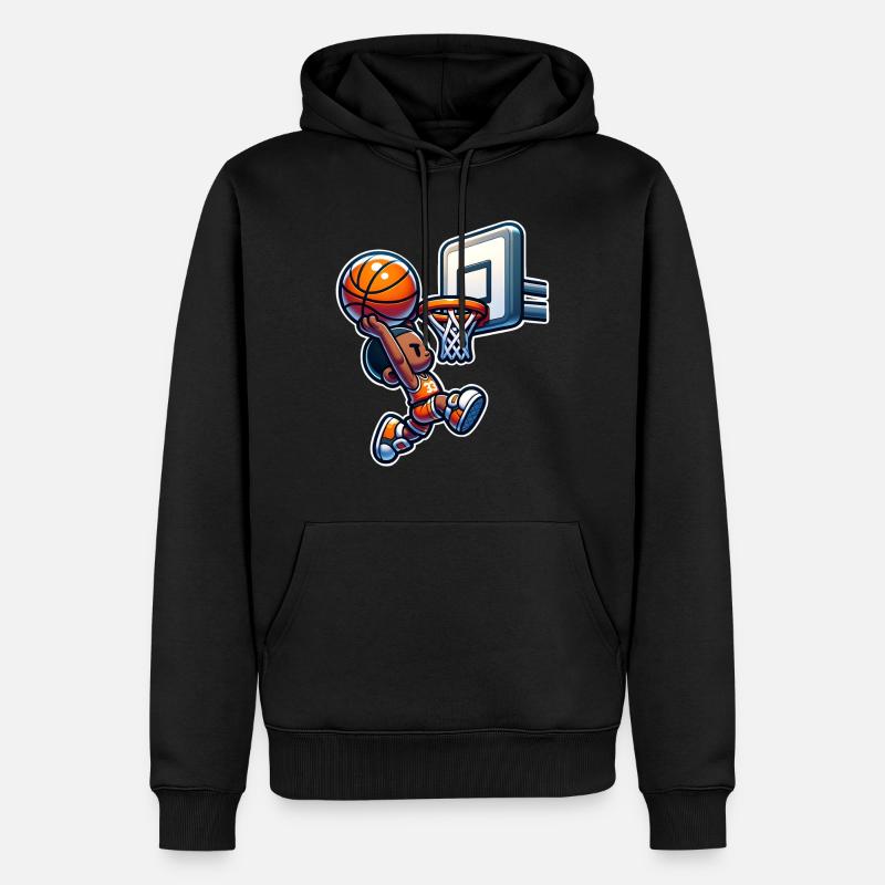 Dunking de basket-ball - Sweat à capuche Premium bio Homme - noir