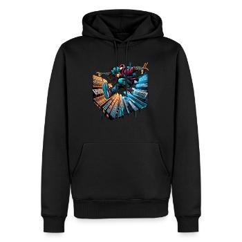 Parkour - Männer Premium Bio Hoodie - Schwarz - Vorne - Nico (187cm)