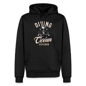 Plongeur Ocean Explorer - Sweat à capuche Premium bio Homme - noir - Devant - Nico (187cm)