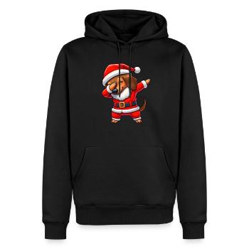 Weihnachten Dackel Santa Lustig Dackel Liebhaber - Männer Premium Bio Hoodie - Schwarz - Vorne - Nico (187cm)