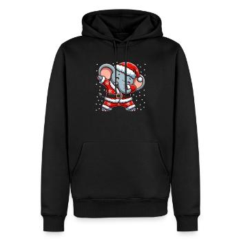 Noël éléphant Père Noël drôle - Sweat à capuche Premium bio Homme - noir - Devant - Nico (187cm)
