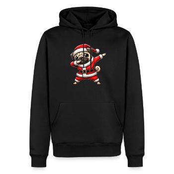 Weihnachten Mops Weihnachtsmann Lustiger Mops - Männer Premium Bio Hoodie - Schwarz - Vorne - Nico (187cm)