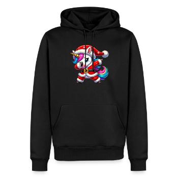 Weihnachten Einhorn Santa Lustig Einhorn Liebhaber - Männer Premium Bio Hoodie - Schwarz - Vorne - Nico (187cm)