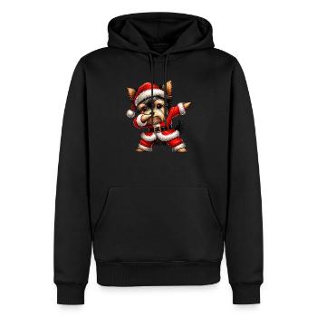 Weihnachten Yorki Santa Lustiger Yorkshire - Männer Premium Bio Hoodie - Schwarz - Vorne - Nico (187cm)