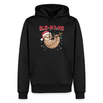 Sloth Christmas Animal Slo-Ho-Ho - Männer Premium Bio Hoodie - Schwarz - Vorne - Nico (187cm)