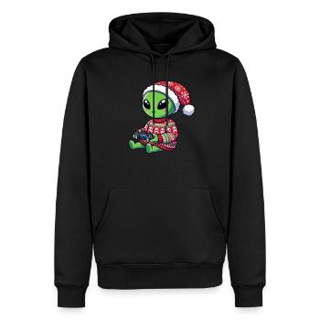 Weihnachten Gamer Alien Videospiele Gaming - Männer Premium Bio Hoodie - Schwarz - Vorne - Nico (187cm)