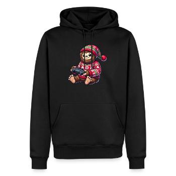 Weihnachten Gamer Bigfoot Videospiele Gaming - Männer Premium Bio Hoodie - Schwarz - Vorne - Nico (187cm)