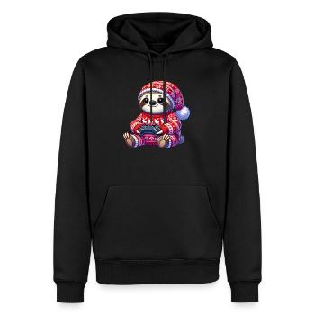 Noël Gamer Paresseux Jeux vidéo Jeux - Sweat à capuche Premium bio Homme - noir - Devant - Nico (187cm)