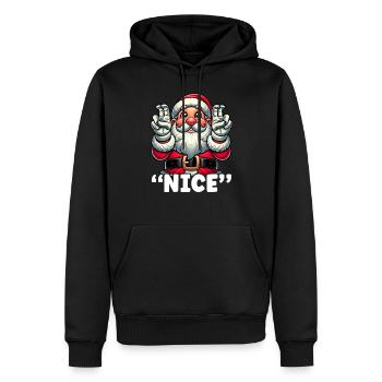 Christmas Cute List Santa Claus Naughty - Men’s Premium Organic Hoodie - black - Front - Nico (187cm)