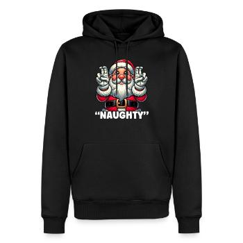 Christmas Cute List Santa Claus Naughty - Men’s Premium Organic Hoodie - black - Front - Nico (187cm)