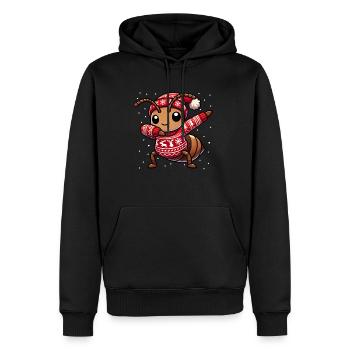 Noël Fourmi Insecte Drôle Fourmi Moche - Sweat à capuche Premium bio Homme - noir - Devant - Nico (187cm)