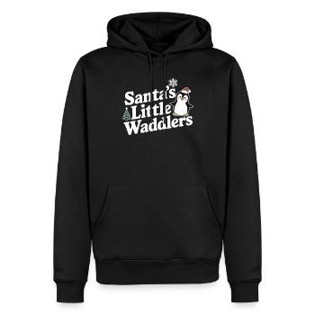 Pingouin de Noël Les petits dandiniers du Père Noël - Sweat à capuche Premium bio Homme - noir - Devant - Nico (187cm)