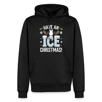 Pinguin Weihnachten Eis Weihnacht - Männer Premium Bio Hoodie - Schwarz - Vorne - Nico (187cm)