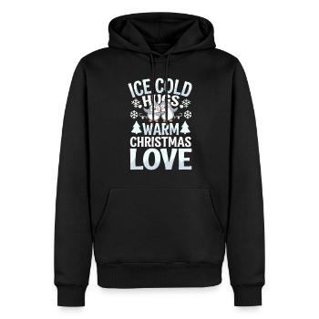 Pinguin Weihnachten Eisig Kalte Umarmungen Warme - Männer Premium Bio Hoodie - Schwarz - Vorne - Nico (187cm)