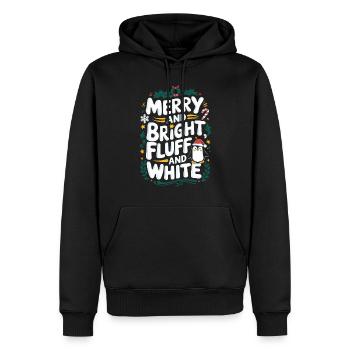 Fröhlich und Hell, Flauschig und Weiß - Pinguin - Männer Premium Bio Hoodie - Schwarz - Vorne - Nico (187cm)