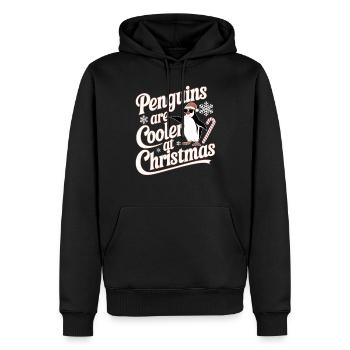 Pinguine Sind Cooler Zu Weihnachten - Männer Premium Bio Hoodie - Schwarz - Vorne - Nico (187cm)