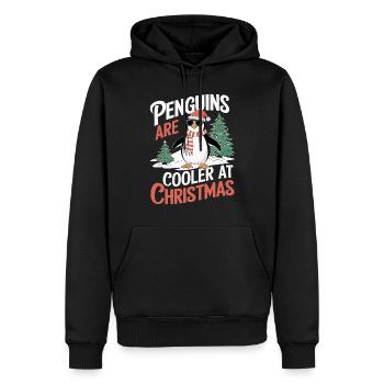 Pinguine Sind Cooler Zu Weihnachten - Penguin - Männer Premium Bio Hoodie - Schwarz - Vorne - Nico (187cm)