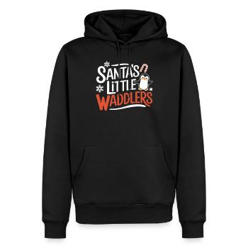 Pingouin de Noël Little Waddle Kids du Père Noël - Sweat à capuche Premium bio Homme - noir - Devant - Nico (187cm)