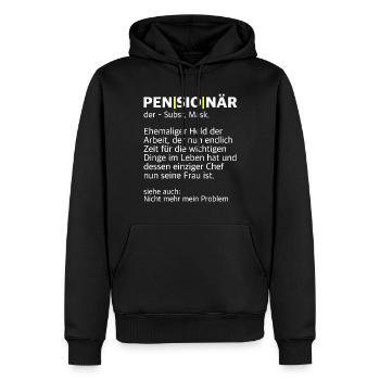 Pensionär | alter Mann, Opa, lustige Sprüche - Männer Premium Bio Hoodie - Schwarz - Vorne - Nico (187cm)