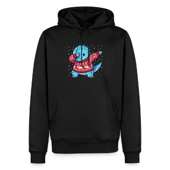 Noël Dino Dinosaure Moche Noël - Sweat à capuche Premium bio Homme - noir - Devant - Nico (187cm)