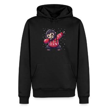 Weihnachten Gorilla Hässliche Weihnachten - Männer Premium Bio Hoodie - Schwarz - Vorne - Nico (187cm)