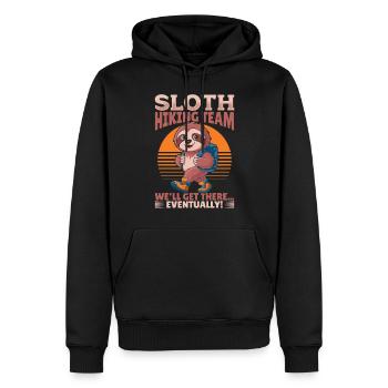 Sloth Hiking Mountains Sloth Hiking Team We'll - Männer Premium Bio Hoodie - Schwarz - Vorne - Nico (187cm)