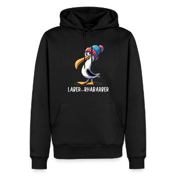 Hambourg, Allemagne du Nord, Babillage, Mouette, Mer du Nord, Drôle - Sweat à capuche Premium bio Homme - noir - Devant - Nico (187cm)
