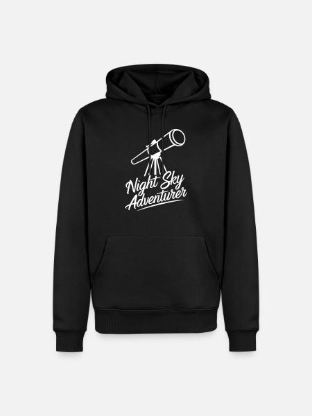 Nachthimmel-Abenteurer Amateurastronomen - Männer Premium Bio Hoodie - Schwarz