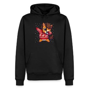 Weihnachten Pferdeliebhaber Pferd Hässliches - Männer Premium Bio Hoodie - Schwarz - Vorne - Nico (187cm)