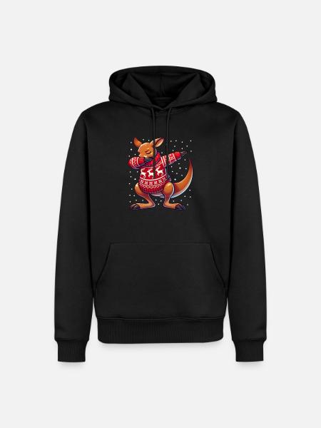 Christmas Kangaroo Ugly Christmas - Men’s Premium Organic Hoodie - black