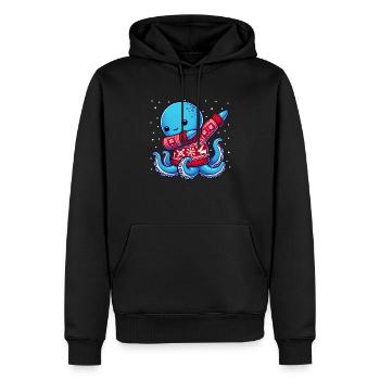 Weihnachten Pieuvre Moche Noël - Sweat à capuche Premium bio Homme - noir - Devant - Nico (187cm)