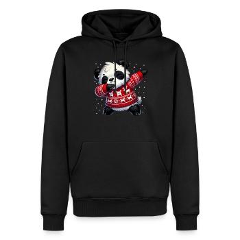 Noël Panda Noël laid - Sweat à capuche Premium bio Homme - noir - Devant - Nico (187cm)