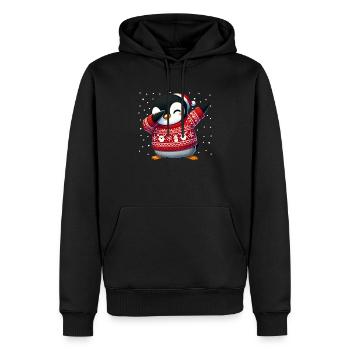 Weihnachten Pinguin Hässlich Weihnachten - Männer Premium Bio Hoodie - Schwarz - Vorne - Nico (187cm)