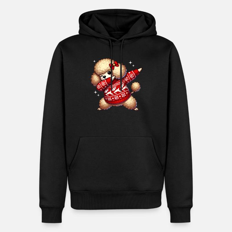 Noël caniche amant caniche moche - Sweat à capuche Premium bio Homme - noir