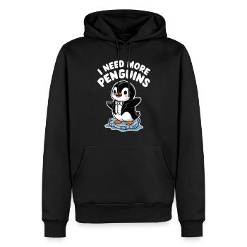 Ich Brauche Mehr Pinguine Lustiger Pinguin - Männer Premium Bio Hoodie - Schwarz - Vorne - Nico (187cm)