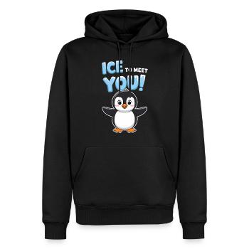 Pinguin Illustration Wortspiel Lustig Begrüßung - Männer Premium Bio Hoodie - Schwarz - Vorne - Nico (187cm)
