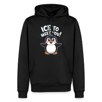 Niedlicher Pinguin Wortspiel - Männer Premium Bio Hoodie - Schwarz - Vorne - Nico (187cm)