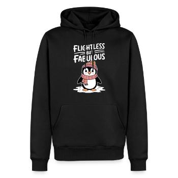 Fluglos Aber Fantastisch Pinguin Illustration - Männer Premium Bio Hoodie - Schwarz - Vorne - Nico (187cm)