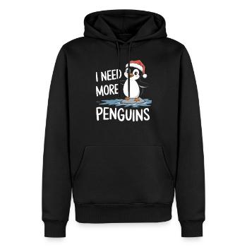 Ich Brauche Mehr Pinguine Lustig Weihnachten - Männer Premium Bio Hoodie - Schwarz - Vorne - Nico (187cm)