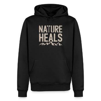Guérison de la nature et bien-être grâce à - Sweat à capuche Premium bio Homme - noir - Devant - Nico (187cm)